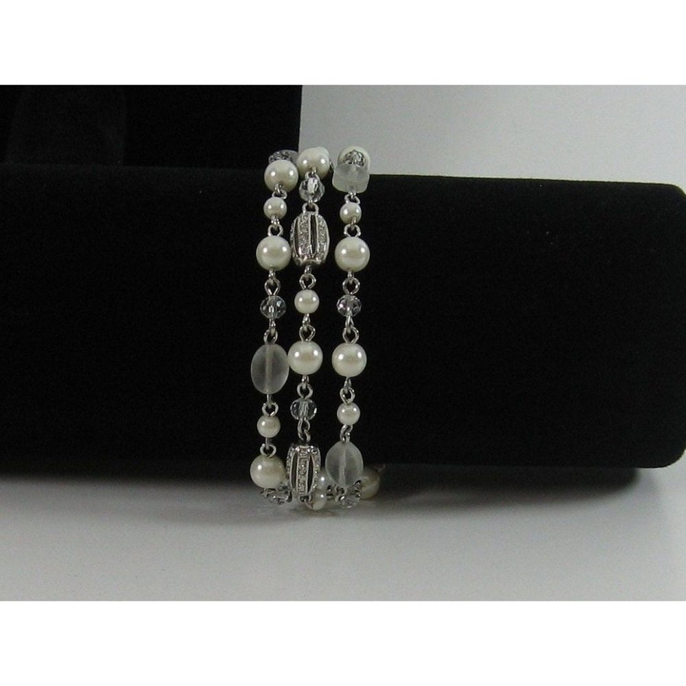 Ralph Lauren Faux Pearl and Bead Toggle Bracelet